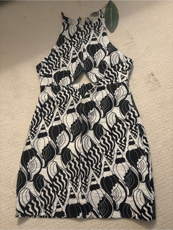 FARM Rio Dresses & Skirts - FARM Rio Black & White Cutout Halter Mini Dress